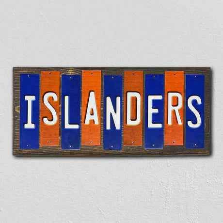 Islanders Team Colors Hockey Fun Strips Novelty Wood Sign WS-806