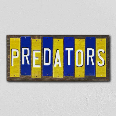 Predators Team Colors Hockey Fun Strips Novelty Wood Sign WS-808