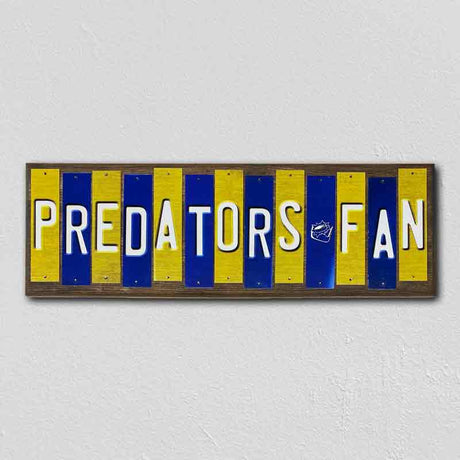 Predators Fan Team Colors Hockey Fun Strips Novelty Wood Sign WS-809