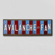 Avalanche Fan Team Colors Hockey Fun Strips Novelty Wood Sign WS-813