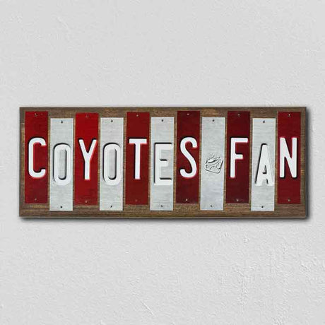 Coyotes Fan Team Colors Hockey Fun Strips Novelty Wood Sign WS-817