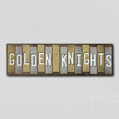 Golden Knights Team Colors Hockey Fun Strips Novelty Wood Sign WS-818