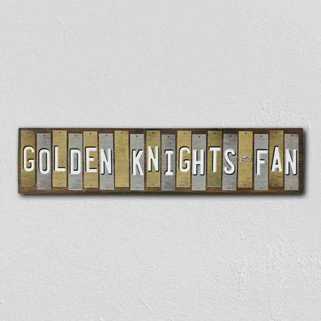 Golden Knights Fan Team Colors Hockey Fun Strips Novelty Wood Sign WS-819