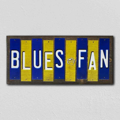 Blues Fan Team Colors Hockey Fun Strips Novelty Wood Sign WS-823