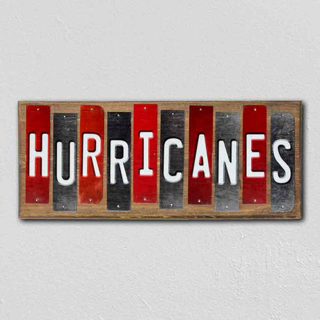 Hurricanes Team Colors Hockey Fun Strips Novelty Wood Sign WS-830