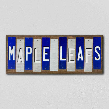 Maple Leafs Team Colors Hockey Fun Strips Novelty Wood Sign WS-832