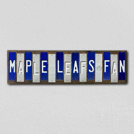 Maple Leafs Fan Team Colors Hockey Fun Strips Novelty Wood Sign WS-833