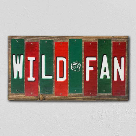 Wild Fan Team Colors Hockey Fun Strips Novelty Wood Sign WS-837