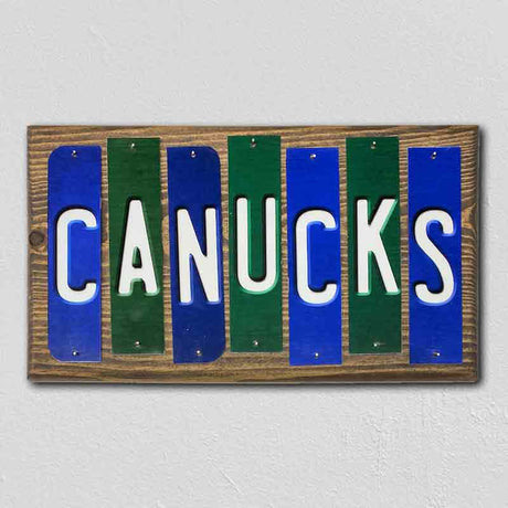 Canucks Team Colors Hockey Fun Strips Novelty Wood Sign WS-838