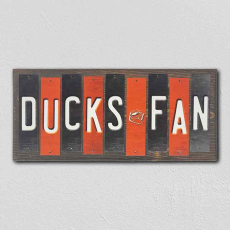 Ducks Fan Team Colors Hockey Fun Strips Novelty Wood Sign WS-845