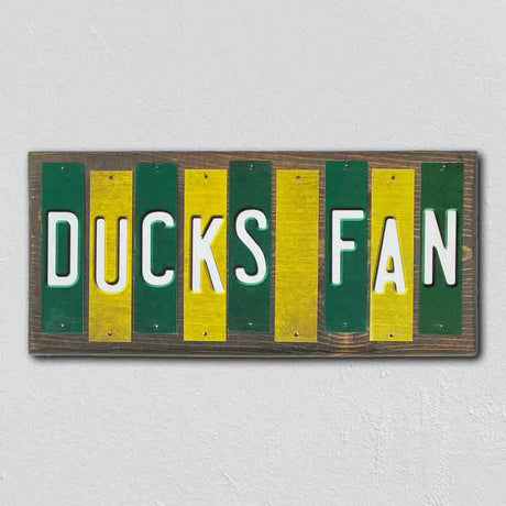 Ducks Fan Team Colors College Fun Strips Novelty Wood Sign WS-851