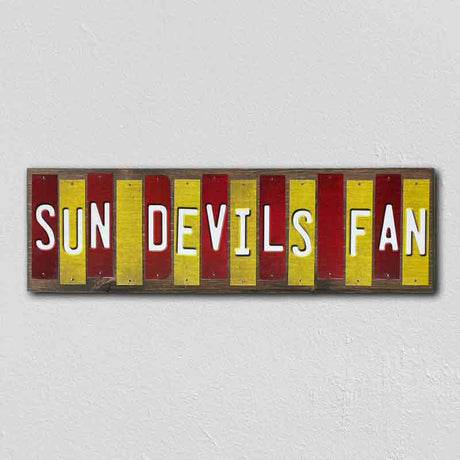 Sun Devils Fan Team Colors College Fun Strips Novelty Wood Sign WS-855