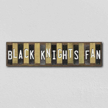 Black Knights Fan Team Colors College Fun Strips Novelty Wood Sign WS-857