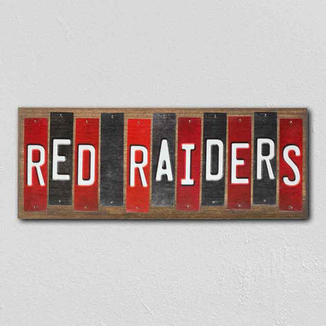 Red Raiders Team Colors College Fun Strips Novelty Wood Sign WS-862