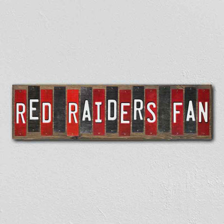 Red Raiders Fan Team Colors College Fun Strips Novelty Wood Sign WS-863