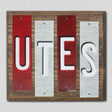 Utes Team Colors College Fun Strips Novelty Wood Sign WS-878