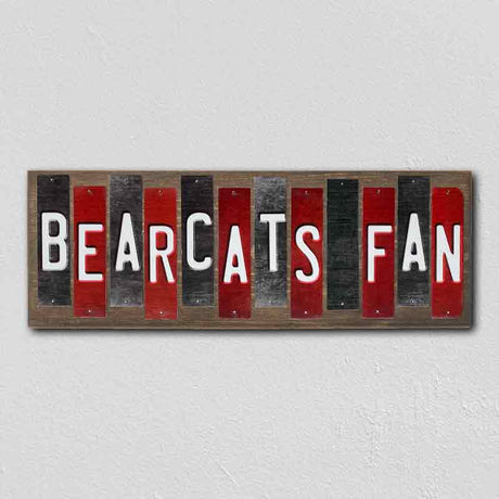 Bearcats Fan Team Colors College Fun Strips Novelty Wood Sign WS-885