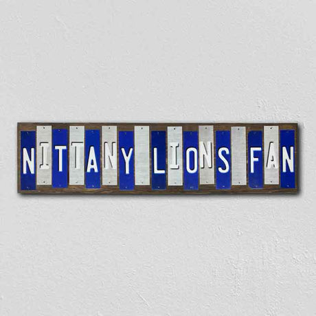 Nittany Lions Fan Team Colors College Fun Strips Novelty Wood Sign WS-893