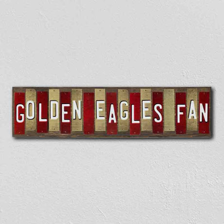 Golden Eagles Fan Team Colors College Fun Strips Novelty Wood Sign WS-895