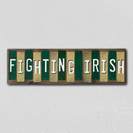 Fighting Irish Team Colors College Fun Strips Novelty Wood Sign WS-896