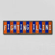 Fighting Illini Team Colors College Fun Strips Novelty Wood Sign WS-898