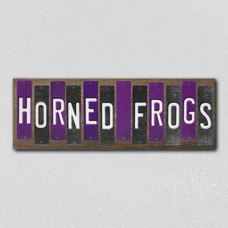 Horned Frogs Team Colors College Fun Strips Novelty Wood Sign WS-902