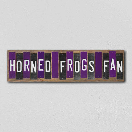 Horned Frogs Fan Team Colors College Fun Strips Novelty Wood Sign WS-903