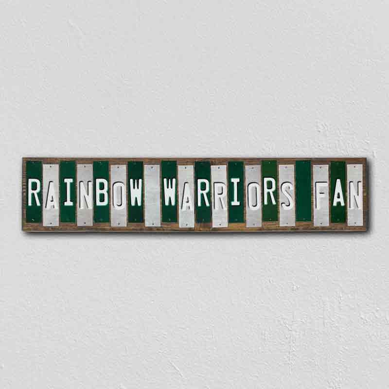 Rainbow Warriors Fan Team Colors College Fun Strips Novelty Wood Sign WS-905