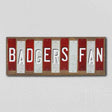 Badgers Fan Team Colors College Fun Strips Novelty Wood Sign WS-921