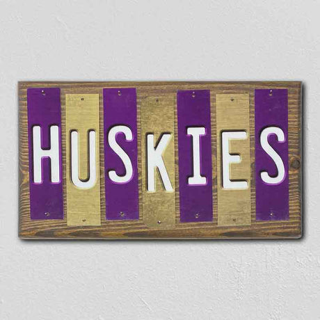 Huskies WA Team Colors College Fun Strips Novelty Wood Sign WS-922