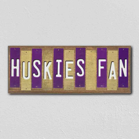 Huskies Fan WA Team Colors College Fun Strips Novelty Wood Sign WS-923