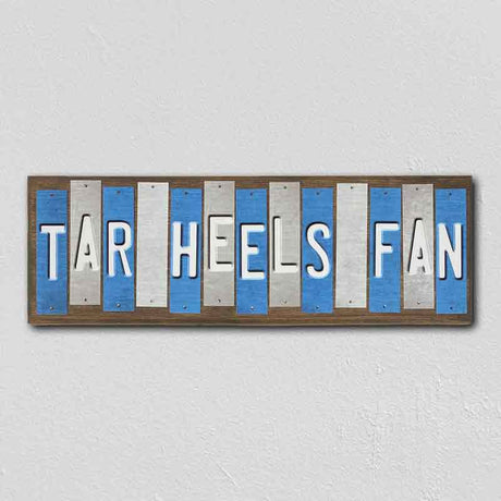 Tar Heels Fan Team Colors College Fun Strips Novelty Wood Sign WS-925