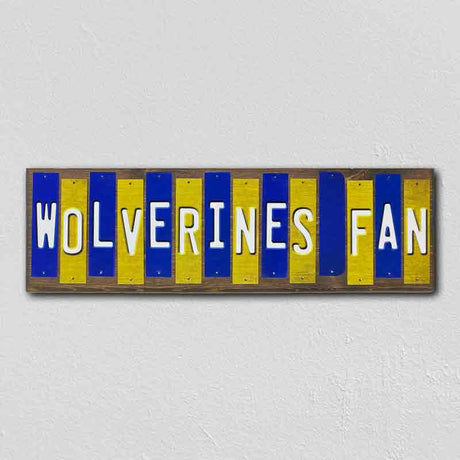 Wolverines Fan Team Colors College Fun Strips Novelty Wood Sign WS-927