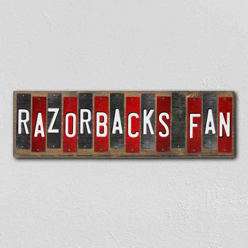 Razorbacks Team Colors College Fun Strips Novelty Wood Sign WS-929