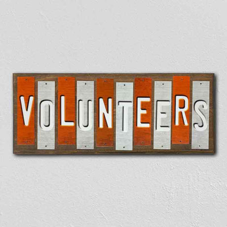 Volunteers Team Colors College Fun Strips Novelty Wood Sign WS-930