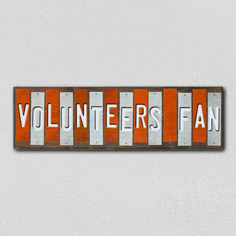 Volunteers Fan Team Colors College Fun Strips Novelty Wood Sign WS-931