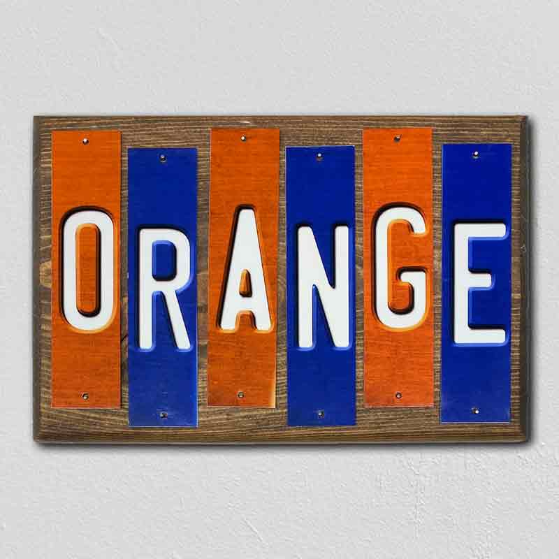 Orange Team Colors College Fun Strips Novelty Wood Sign WS-936