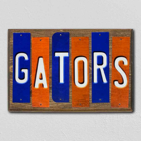 Gators Team Colors College Fun Strips Novelty Wood Sign WS-938