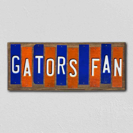 Gators Fan Team Colors College Fun Strips Novelty Wood Sign WS-939