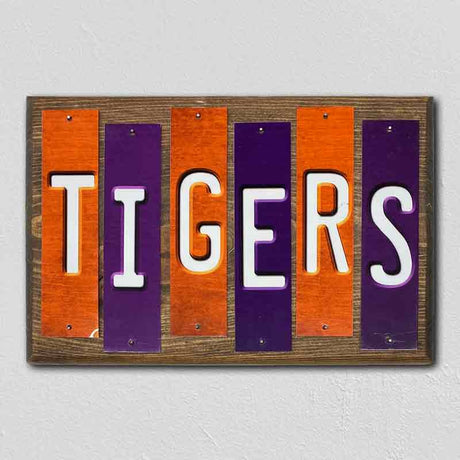 Tigers SC Team Colors College Fun Strips Novelty Wood Sign WS-940