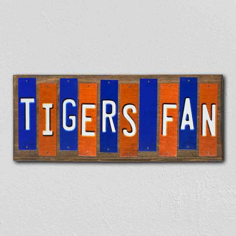 Tigers Fan AL Team Colors College Fun Strips Novelty Wood Sign WS-947