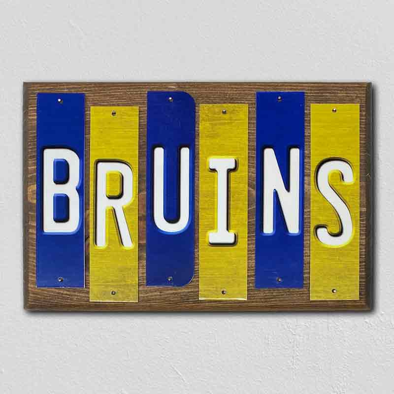 Bruins Team Colors College Fun Strips Novelty Wood Sign WS-950