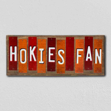 Hokies Fan Team Colors College Fun Strips Novelty Wood Sign WS-953