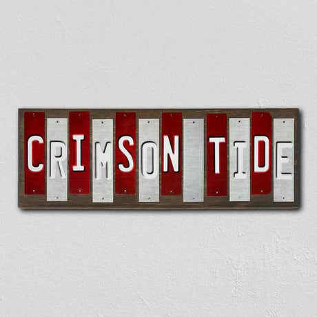 Crimson Tide Team Colors College Fun Strips Novelty Wood Sign WS-958