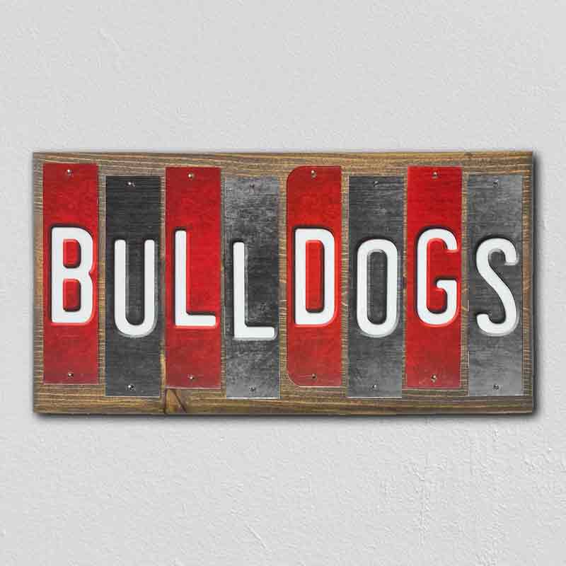 Bulldogs GA Team Colors College Fun Strips Novelty Wood Sign WS-960