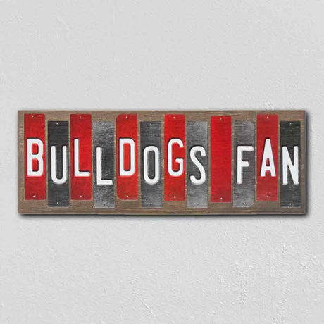 Bulldogs Fan GA Team Colors College Fun Strips Novelty Wood Sign WS-961