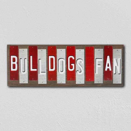 Bulldogs Fan MS Team Colors College Fun Strips Novelty Wood Sign WS-969