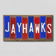 Jayhawks Team Colors College Fun Strips Novelty Wood Sign WS-970