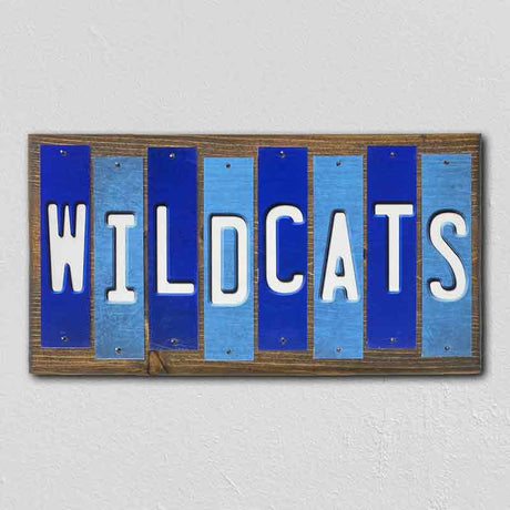 Wildcats PA Team Colors College Fun Strips Novelty Wood Sign WS-972