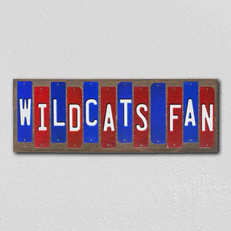 Wildcats Fan AZ Team Colors College Fun Strips Novelty Wood Sign WS-975